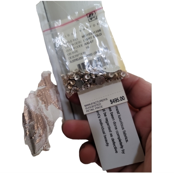 Aidan Mattox MD1E201398 Embellished Sweetheart Jacquard A-line Dress Gown Gold - Picture 11 of 12